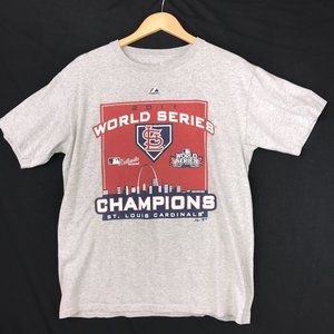 2011 St. Louis Cardinals World Series Champions Gray MLB Shirt Sz M